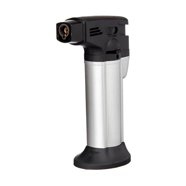 Kitchen Blowtorch Kinvara Black Silver 7,2 x 11 x 4 cm (12 Units)