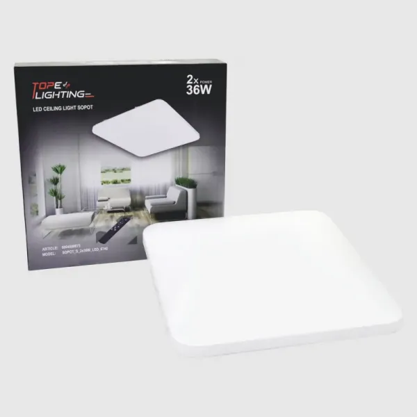 Square LED wall luminaire "SOPOT" 2x36W