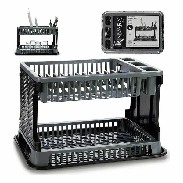 Draining Rack for Kitchen Sink Kinvara Grey 44,5 x 30,3 x 27 cm 44,5 x 8,7 x 30,3 cm (10 Units)