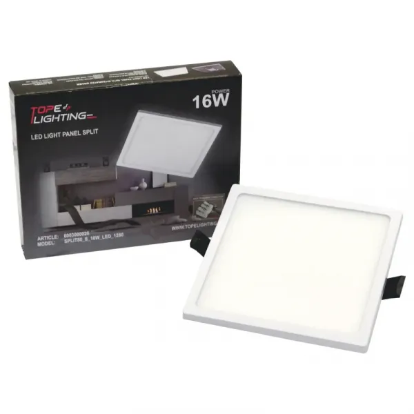 Recessed square LED panel "SPLIT" 16W