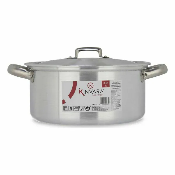 Puodas su dangčiu Kinvara Sidabras 3 L 28 x 12,5 x 22 cm (10 vnt.)