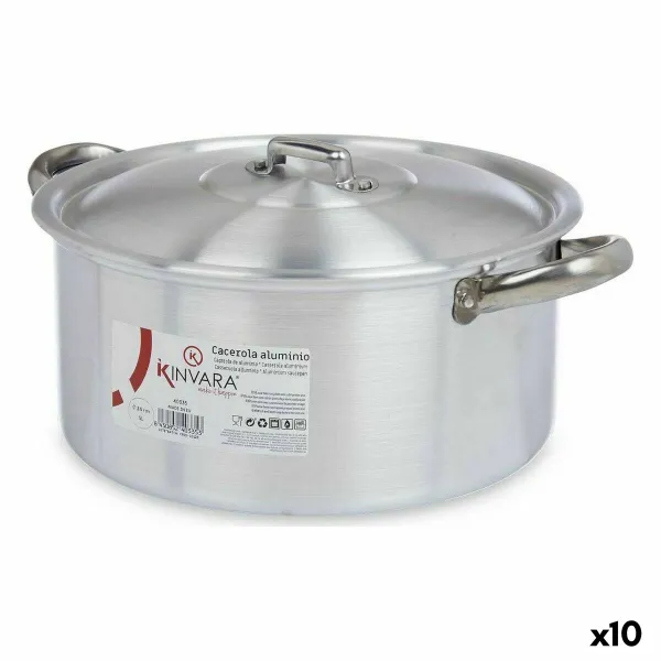 Кастрюля с крышкой Kinvara Серебристый 5 L 33 x 14,5 x 26 cm (10 штук)