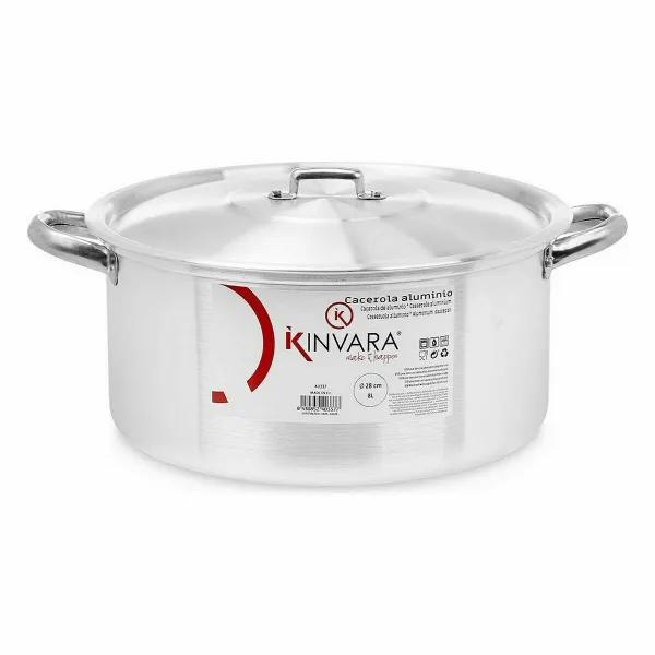 Кастрюля с крышкой Kinvara Серебристый 8 L 38 x 16 x 30,5 cm (6 штук)