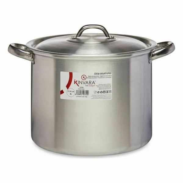 Casserole with Lid Kinvara Silver Aluminium 33 x 21,5 x 26 cm Ø 24 cm (6 Units)