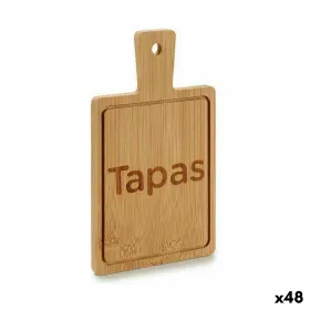 поднос для закусок Kinvara Чёрный Деревянный 11 x 1 x 19,5 cm 11 x 19 x 1,5 cm С ручкой (48 штук)