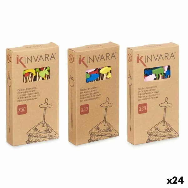 Grillivarrassetti Kinvara Bambu Varras Koristeltu (24 osaa)
