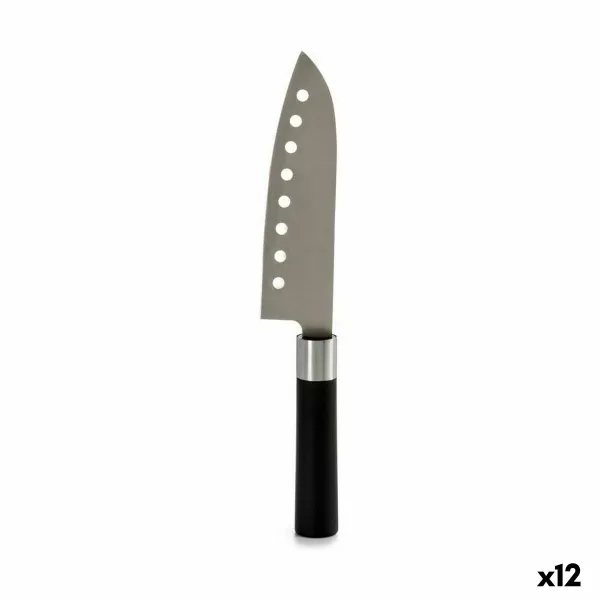 Keittiöveitsi Kinvara Musta Hopeinen Ruostumaton teräs Muovinen 5 x 30 x 2,5 cm (12 osaa)