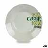 Gili lėkštė Organic Balta Žalia Porcelianas Raštuotas Ø 20,6 cm 20,5 x 4 x 20,5 cm (10 vnt.)