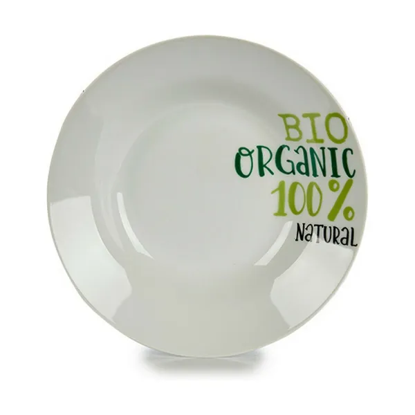 Gili lėkštė Organic Balta Žalia Porcelianas Raštuotas Ø 20,6 cm 20,5 x 4 x 20,5 cm (10 vnt.)