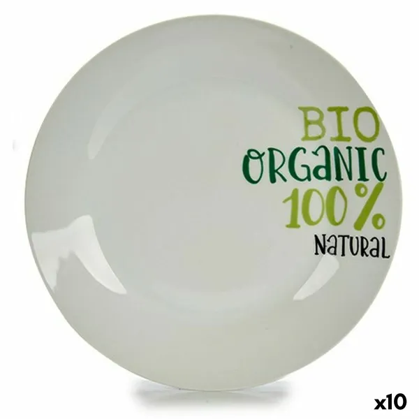 Plakans trauks Organic Porcelāns Iespiests 24,4 x 2,6 x 24,4 cm (10 gb.)