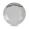 Flat Plate White Black Porcelain Printed Paste Ø 24,4 cm 24 x 2,6 x 24 cm (10 Units)