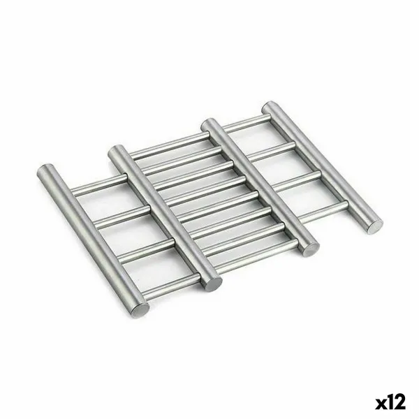 Table Mat Kinvara Silver Stainless steel 23 x 2 x 20 cm Extendable (12 Units)