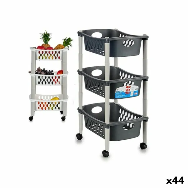 Kasviskärry Stefanplast Valkoinen Antrasiitinharmaa Muovinen 40 x 29,5 x 68,5 cm (44 Unidades)