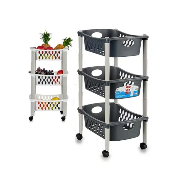 Dārzeņu ratiņi Stefanplast Balts Antracīts Plastmasa 40 x 29,5 x 68,5 cm (44 Unidades)