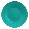 Flat Plate Vivalto Turquoise Glass 27,5 x 2 x 27,5 cm (6 Units)