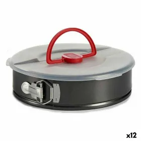 Garšvielu trauks Kinvara Melns Sarkans Caurspīdīgs Metāls polipropilēns Dzelzs 27 x 7 x 27 cm Ar vāku (12 gb.)