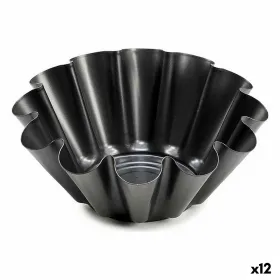 Flan Mould Kinvara Dark grey Steel 23 x 8,2 x 23 cm 24 x 23 x 12 cm (12 Units)