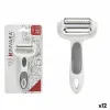 Peeler Kinvara White Grey Stainless steel polypropylene TPR 12 x 3 x 22 cm 3-in-1 (12 Units)