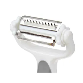 Peeler Kinvara White Grey Stainless steel polypropylene TPR 12 x 3 x 22 cm 3-in-1 (12 Units)