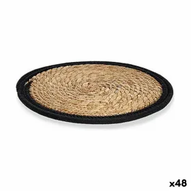 Tabletti Gift Decor Musta Luonnollinen Luonnonkuitu 30 x 1 x 30 cm (48 osaa)