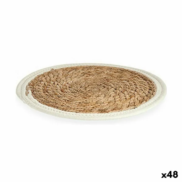 Tabletti Gift Decor Valkoinen Luonnollinen Luonnonkuitu 30 x 1 x 30 cm (48 osaa)