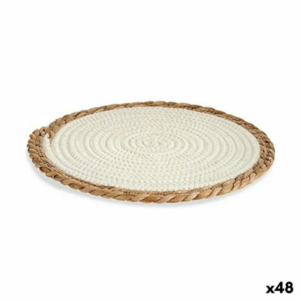 Подставка под горячее Gift Decor Белый Натуральный Натуральное волокно 30 x 1 x 30 cm (48 штук)