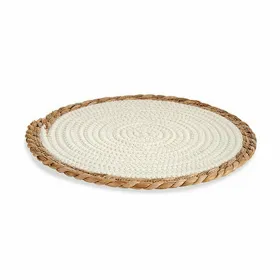 Table Mat Gift Decor White Natural Natural Fibre 30 x 1 x 30 cm (48 Units)