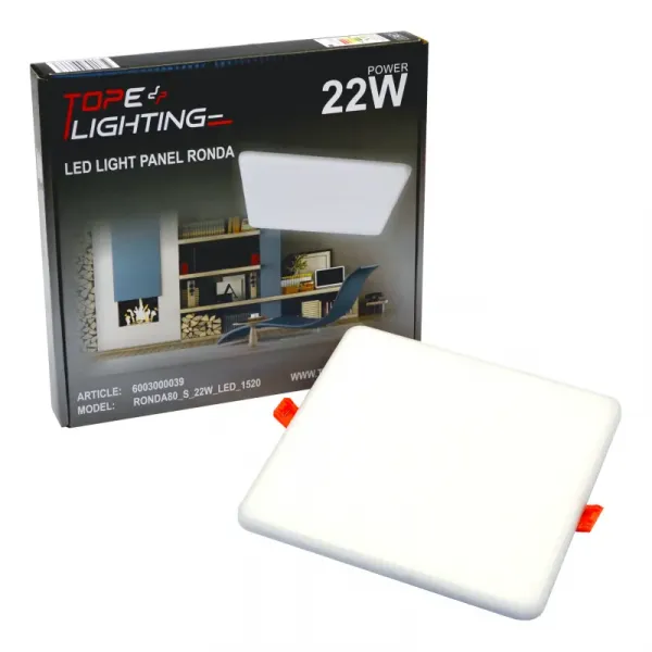 Recessed square LED panel "RONDA" 22W