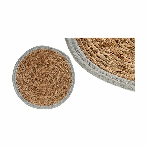 Table Mat Gift Decor Grey Natural Natural Fibre 35 x 1 x 35 cm (48 Units)