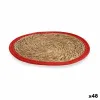 Table Mat Gift Decor Red Natural Natural Fibre 35 x 1 x 35 cm (48 Units)