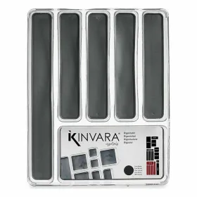Cutlery Organiser Kinvara Grey Transparent Silicone Plastic TPR Recycled plastic 32,3 x 4,5 x 40 cm (12 Units)