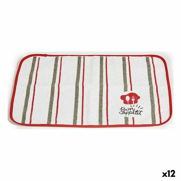 Stalo kilimėlis Kinvara Bon Appetit Balta Raudona 33 x 0,3 x 48 cm (12 vnt.)