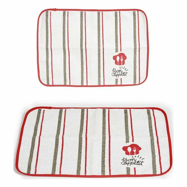 Stalo kilimėlis Kinvara Bon Appetit Balta Raudona 33 x 0,3 x 48 cm (12 vnt.)