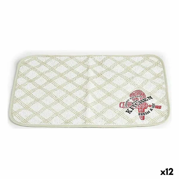 Table Mat Kinvara White Green 33 x 0,3 x 48 cm (12 Units)