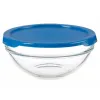 Round Lunch Box with Lid Pasabahce Chefs Blue 595 ml (6 Units)
