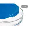 Round Lunch Box with Lid Pasabahce Chefs Blue 595 ml (6 Units)