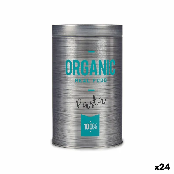 Металлическая Банка Kinvara Organic Серый олово 10,4 x 18,2 x 10,4 cm Паста (24 штук)