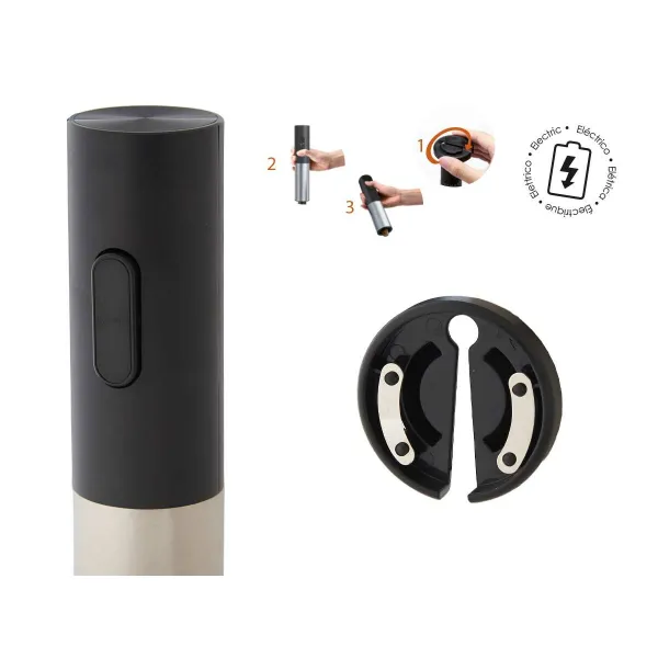 Electric Corkscrew for Wine Bottles Kinvara Steel Plastic 4,6 x 22,8 x 4,6 cm (12 Units)