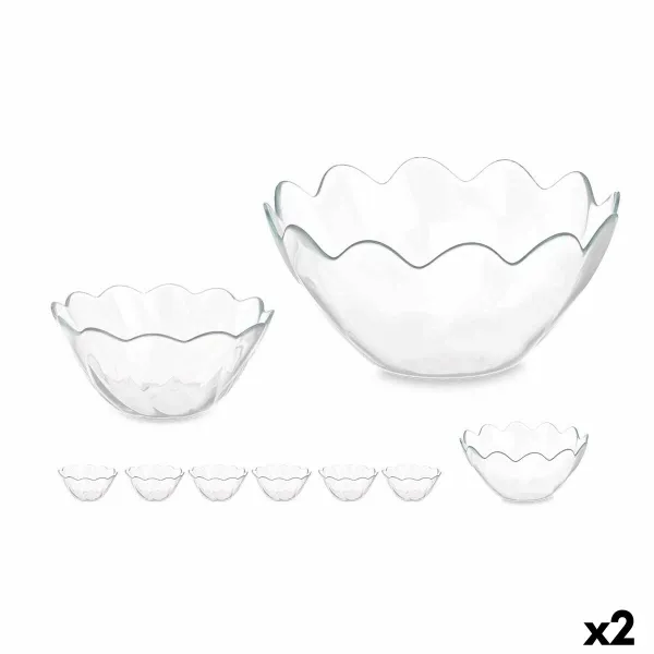 Bļodu komplekts Pasabahce Hasir Caurspīdīgs Stikls 31 x 25,5 x 24,5 cm (2 gb.)