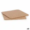 Набор подлокотников Kinvara Натуральный Kорка 18 x 1 x 18 cm 18 x 0,5 x 18 cm Подставка под горячее (12 штук)