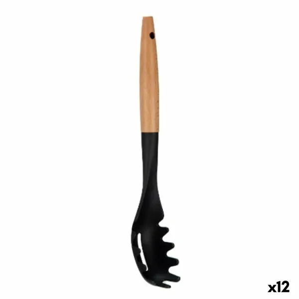 Makaronu Karote Kinvara Melns Dabisks Koks Plastmasa 6 x 33,5 x 6 cm 6 x 33,5 cm (12 gb.)