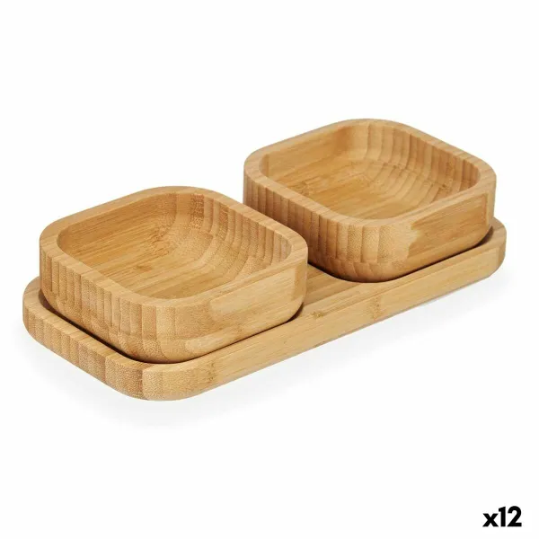 Rinkinys užkandžiams Kinvara Ruda Bambukas 23 x 4,5 x 11 cm 23 x 5,3 x 11 cm (12 vnt.)
