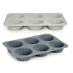 Keksiukų kepimo skarda Kinvara Šviesiai pilka Tamsiai pilka 25,5 x 3 x 17,5 cm Magdalenas (6 vnt.)
