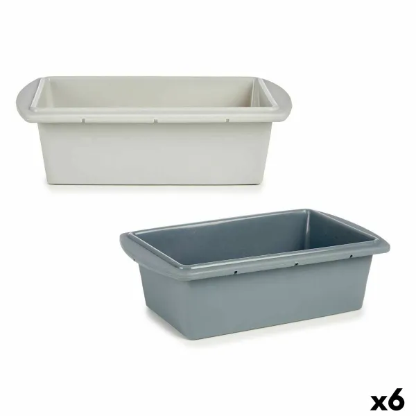 Baking Mould Kinvara Light grey Dark grey Silicone 1,5 L 16 x 7 x 27,5 cm Sponge cake (6 Units)