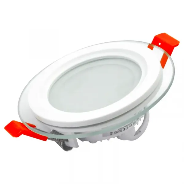 Recessed round LED luminaire with glass "VESTA" 6W