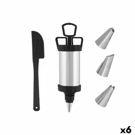 Pastry Bag Kinvara Black Silver Set (6 Units)