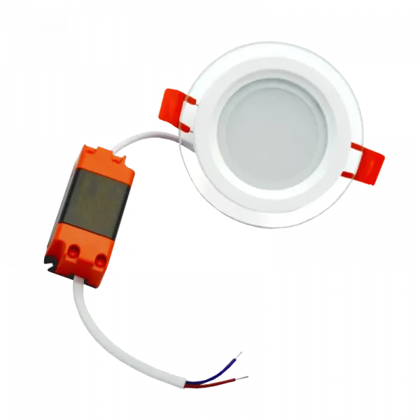 Recessed round LED luminaire with glass "VESTA" 6W