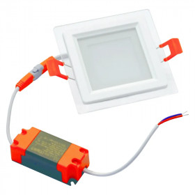 Recessed square LED luminaire with glass "VESTA" 6W