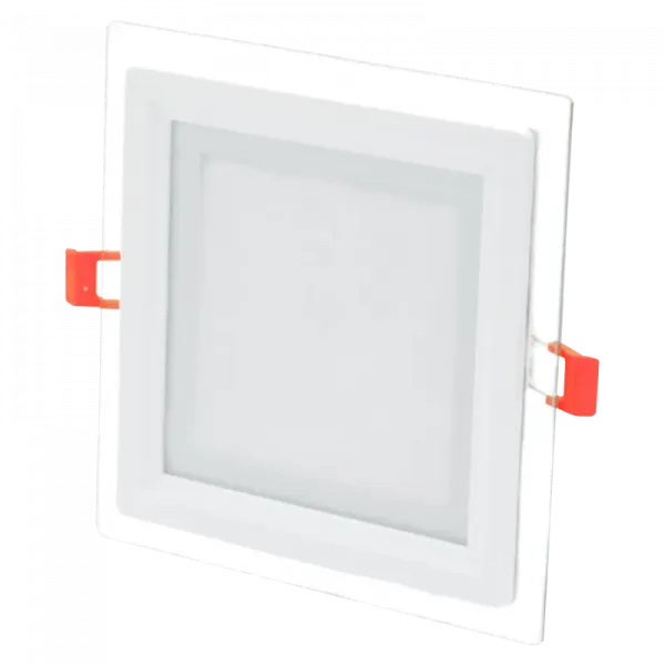 Recessed square LED luminaire with glass "VESTA" 12W