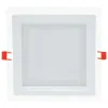 Recessed square LED luminaire with glass "VESTA" 18W